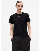 Karl Lagerfeld Tricou din bumbac organic cu strasuri - Negru