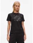 Karl Lagerfeld Tricou din bumbac organic cu strasuri - Negru
