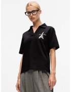 Karl Lagerfeld Tricou lejer polo - Alb/Negru