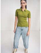 Karl Lagerfeld Tricou polo cu insertii de lurex - Verde