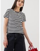 Karl Lagerfeld Tricou regular fit de bumbac organic - Alb/Negru