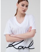 Karl Lagerfeld Tricou supradimensionat Signature - Negru/Alb optic