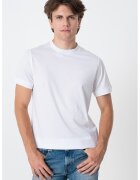 Karl Lagerfeld Tricou uni din bumbac cu decolteu la baza gatului - Alb optic