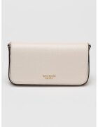 KATE SPADE Geanta crossbody Devin Saffiano din piele - Alb fildes/Maro taupe - 10.8 x 20.3 x 5.7 cm