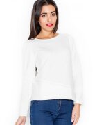KATRUS Bluza dama eleganta - maneci lungi - bej - bumbac 95% elastan 5%