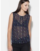 KATRUS Bluza dama K139 - bleumarin - fara maneci - poliester 100%