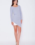 KATRUS Rochie de zi gri - casual - bumbac-elastan