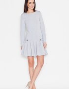 KATRUS Rochie de zi gri - casual - cu maneca lunga