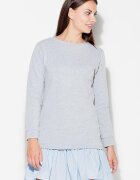 KATRUS Rochie de zi gri - casual - cu volane