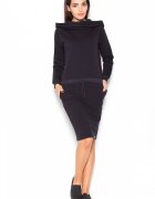 KATRUS Rochie de zi neagra - fabricata din material confortabil -