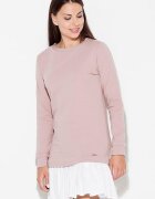 KATRUS Rochie maneca lunga - volan - bumbac - alb