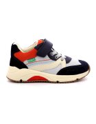 Kickers kids Pantofi sport colorblock cu garnituri de piele - Rosu/Negru/Bleumarin