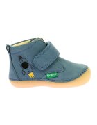 Kickers Pantofi din piele cu inchidere velcro - Albastru prafuit