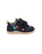 Kickers Pantofi sport de piele cu velcro - Portocaliu/Bleumarin