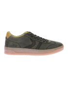 Kickers Pantofi sport low-cut de piele - Kaki/Galben mustar