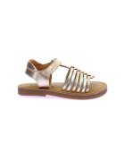 Kickers Sandale de piele cu velcro - Auriu/Argintiu