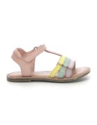 Kickers Sandale de piele cu velcro - Galben/Albastru glaciar/Roz pal