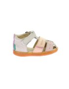 Kickers Sandale de piele cu velcro - Roz deschis/Crem