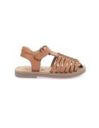 Kickers Sandale fisherman de piele - Maro camel