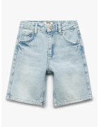 KOTON Bermude din denim cu aspect decolorat - Albastru deschis melange