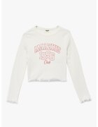 KOTON Blua crop cu imprimeu text - Alb fildes/Roz