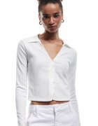 KOTON Bluza crop cu decolteu in V - Alb murdar
