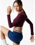 KOTON Bluza crop cu decolteu la baza gatului - Visiniu