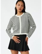KOTON Bluza crop cu dungi - Negru/Alb optic