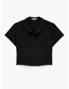 KOTON Bluza crop cu maneci scurte - Negru