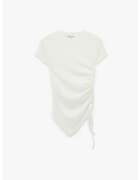 KOTON Bluza crop cu snururi laterale - Alb murdar