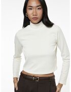 KOTON Bluza crop uni cu guler inalt - Alb murdar