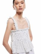 KOTON Bluza cu buline - Alb/Negru