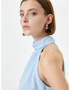 KOTON Bluza cu decolteu halter - Albastru pastel