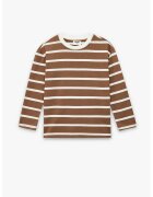 KOTON Bluza cu decolteu la baza gatului si dungi - Alb/Caramel