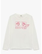 KOTON Bluza cu imprimeu grafic - Alb fildes/Roz