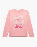 KOTON Bluza de bumbac cu model grafic - Alb/Roz pastel