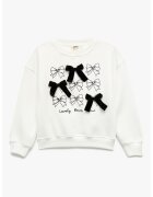 KOTON Bluza de trening cu aplicatii funda - Alb fildes/Negru