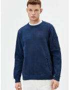 KOTON Bluza de trening cu buzunare cu fermoar - Albastru inchis