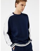 KOTON Bluza de trening cu decolteu la baza gatului - Albastru indigo