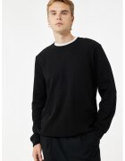 KOTON Bluza de trening cu decolteu la baza gatului si model uni - Negru