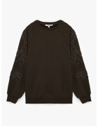 KOTON Bluza de trening cu decoratii pe maneci - Maro inchis