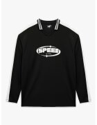 KOTON Bluza de trening cu design text si decolteu polo - Alb/Negru