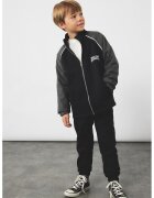 KOTON Bluza de trening cu design text si fermoar - Negru/Gri inchis