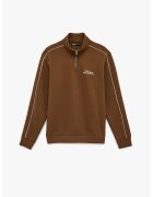 KOTON Bluza de trening cu fenta cu fermoar si benzi contrastante - Maro cognac