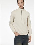 KOTON Bluza de trening cu fenta cu fermoar si model uni - Alb fildes