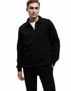 KOTON Bluza de trening cu guler ascutit - Negru