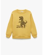 KOTON Bluza de trening cu imprimeu dinozaur - Galben sofran/Kaki