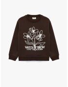 KOTON Bluza de trening cu imprimeu floral - Alb/Maro inchis