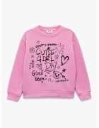 KOTON Bluza de trening cu imprimeu grafic - Negru/Roz pastel