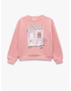 KOTON Bluza de trening cu imprimeu grafic - Roz pastel